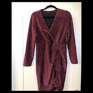 SHEIN burgundy glitter dress